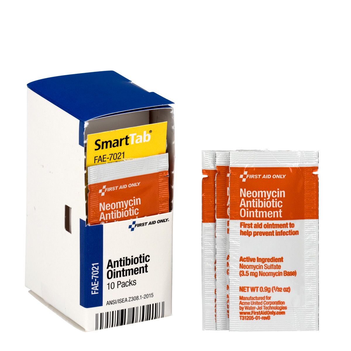 First Aid Only SmartCompliance Refill Antibiotic Ointment, 10 Per Box from Columbia Safety