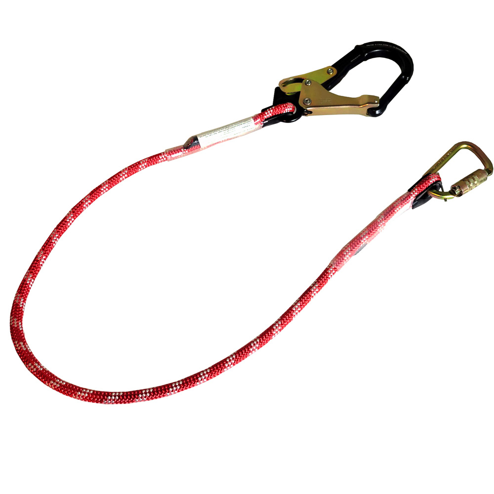 Pelican Rope Positioning and Restraint Lanyard with Twist-Lock Carabiner and Locking Rebar Hook - 4 Feet Long from Columbia Safety