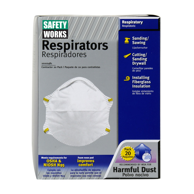 PIP Safety Works N95 Harmful Dust Disposable Respirator from Columbia Safety