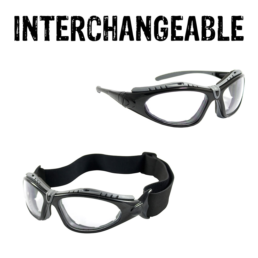 Bouton Fuselage Clear Lens Interchangeable Temple Safety Glasses from Columbia Safety
