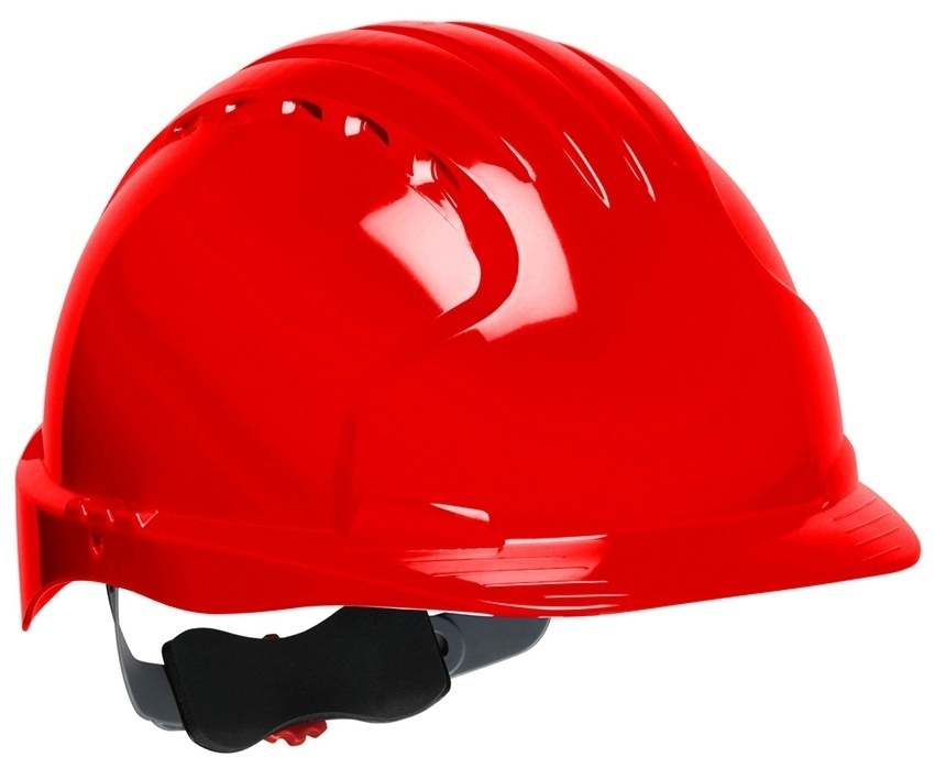 JSP EV6151 Evolution Deluxe Standard Brim Safety Helmet - Non-Vented - Red from Columbia Safety