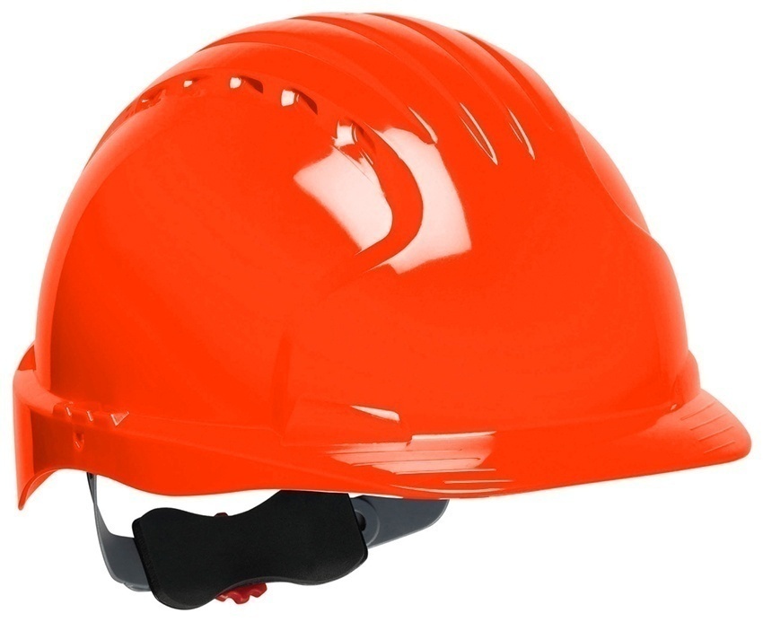 JSP EV6151 Evolution Deluxe Standard Brim Safety Helmet - Non-Vented - Hi-Vis Orange from Columbia Safety