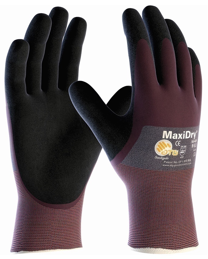 MaxiDry Ultra Lightweight 3/4 Dip Nitrile Grip Gloves (12 Pairs) from Columbia Safety