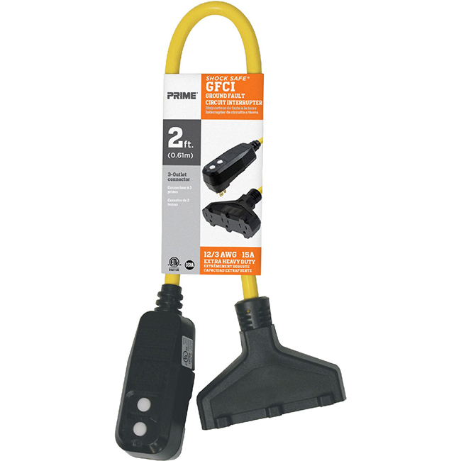 Prime Wire Triple-Tap Adapter With GFCI Plug from Columbia Safety