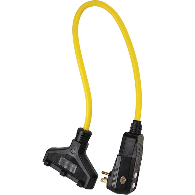 Prime Wire & Cable Triple-Tap Adapter With GFCI Plug from Columbia Safety