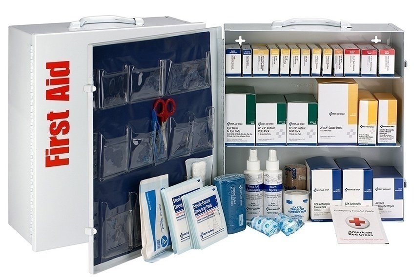 First Aid Only 100 Person ANSI B+ Metal First Aid Cabinet from Columbia Safety