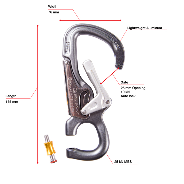 Petzl EASHOOK OPEN Connector from Columbia Safety