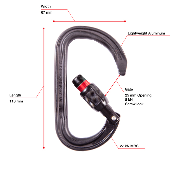 Petzl Am'D Screw-Lock - Black from Columbia Safety