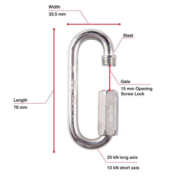 Petzl GO Oval Steel Screw Lock from Columbia Safety
