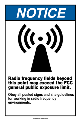 Accuform Radio frequency Fields Beyond This Point Notice Sign from Columbia Safety