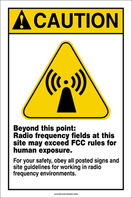 Caution Sign for Radio Frequency Fields from Columbia Safety