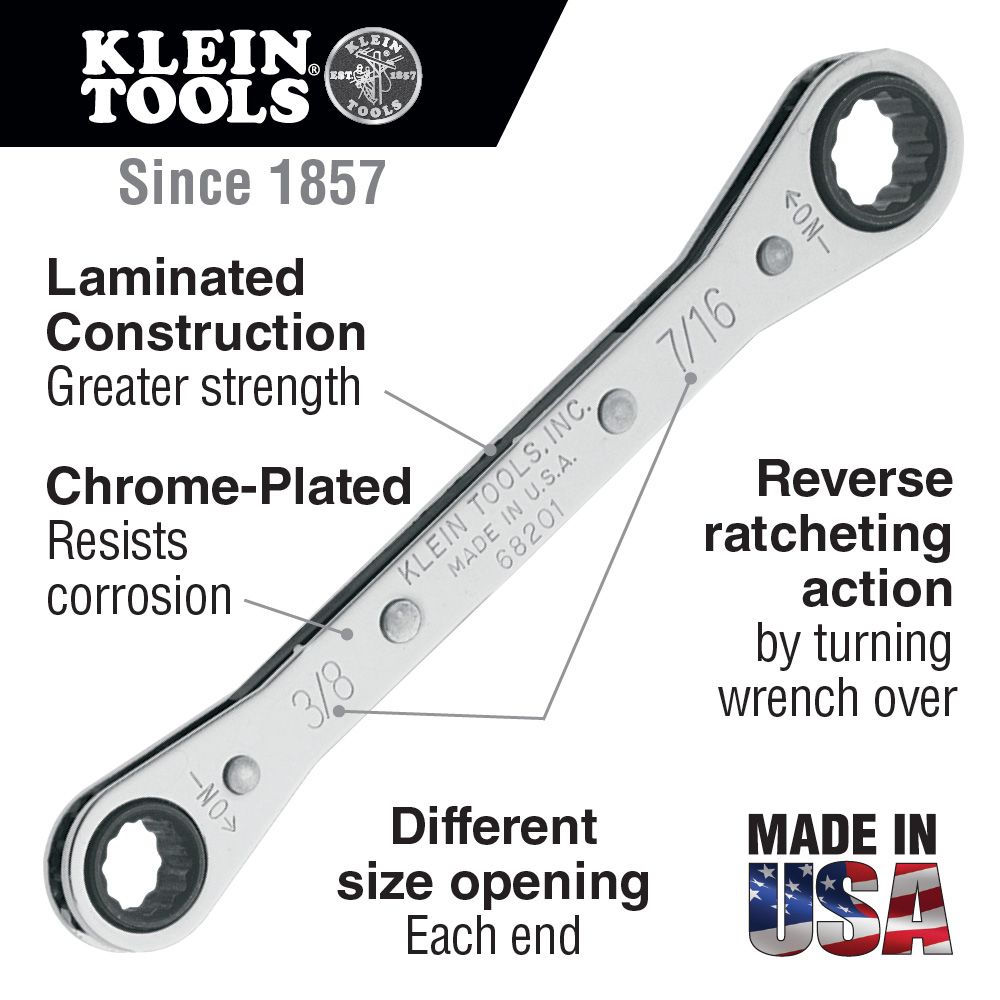 Klein Tools Ratcheting Box Wrench 7-Piece Set from Columbia Safety