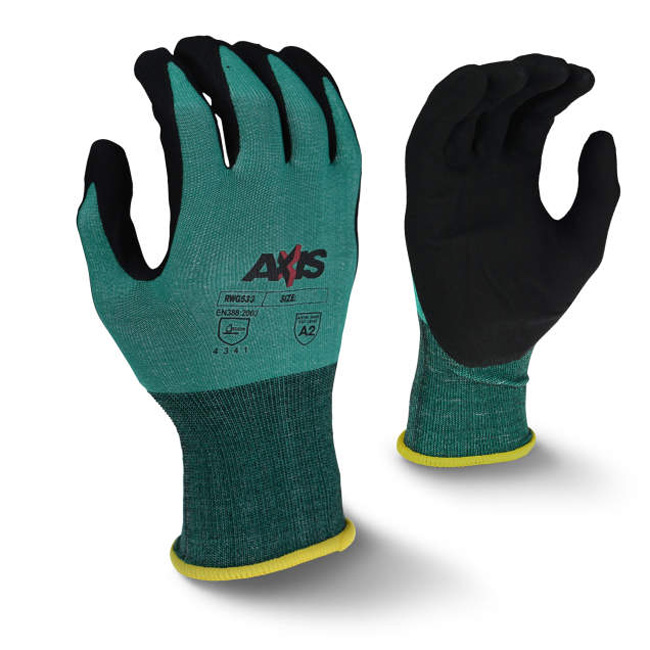 Radians AXIS A2 Cut Level Foam Nitrile Coated Gloves from Columbia Safety