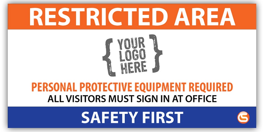 Restricted Area Job site safety banner from Columbia Safety