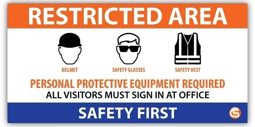 Restricted Area Job Site Safety Banner from Columbia Safety