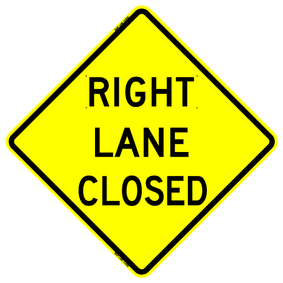 Bone 'Right Lane Closed' Sign from Columbia Safety