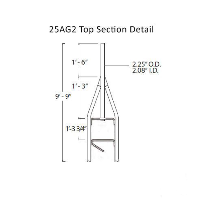 Rohn 25G Standard Top Section with ID Mounting Pipe from Columbia Safety