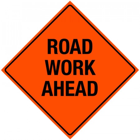 Bone Safety 'Road Work Ahead' Non-Reflective Sign from Columbia Safety