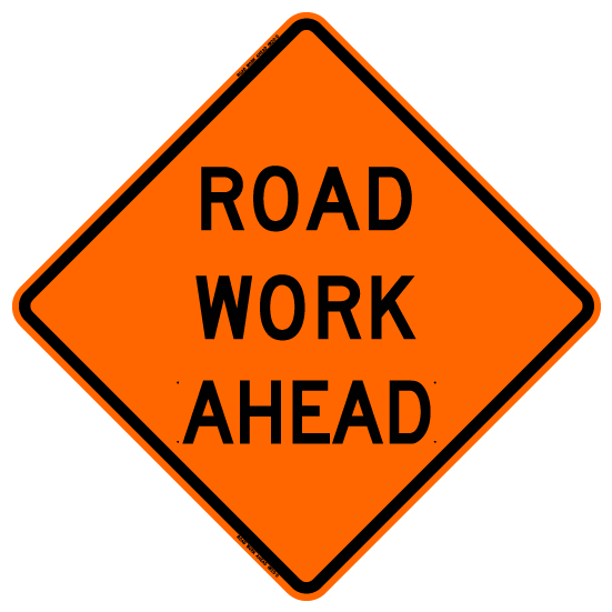 Bone Safety 'Road Work Ahead' Sign from Columbia Safety