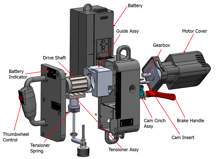 Ronin Lift Power Ascender Spare Battery & Charger from Columbia Safety