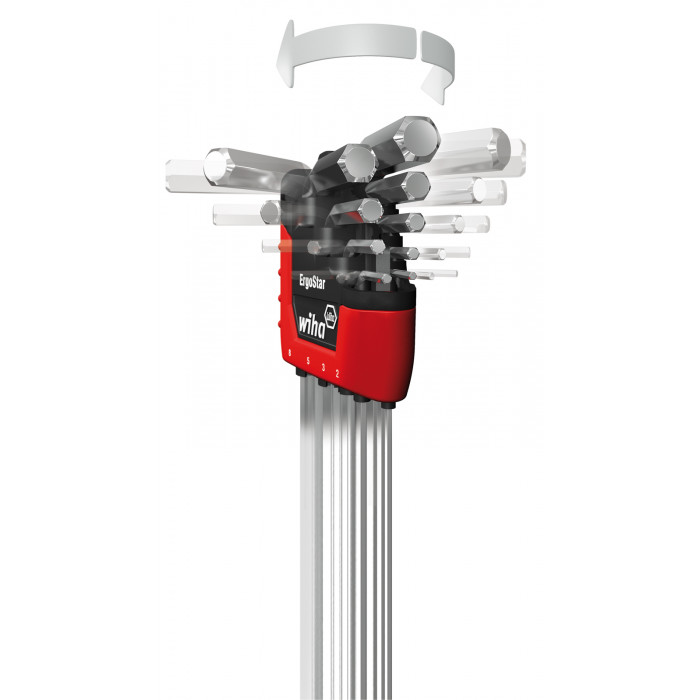 Wiha Tools ErgoStar 22 Piece Ball End Hex L-Key Inch/Metric Set from Columbia Safety