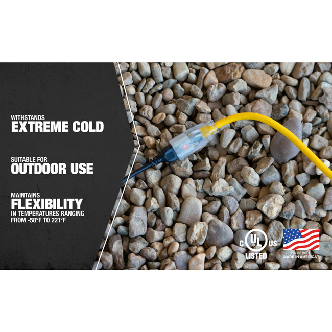 Southwire 14/3 Heavy-Duty 15-Amp Cold Weather 25 Foot Cold Weather Extension Cord from Columbia Safety