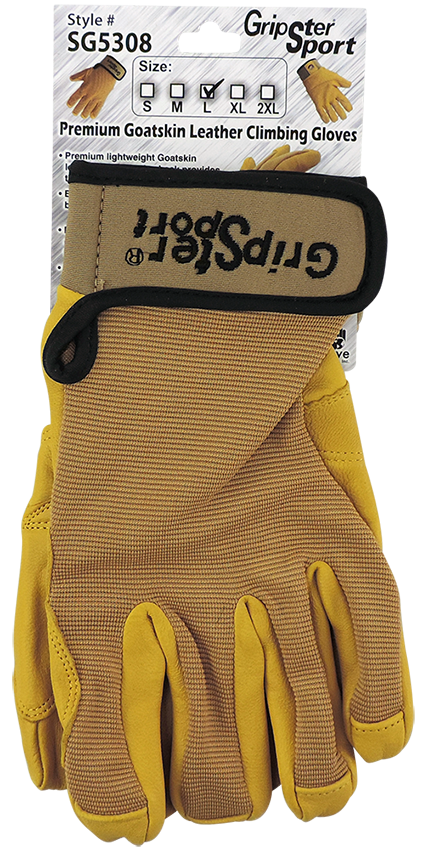 Gripster Sport Premium Goatskin Leather Climbing Gloves from Columbia Safety