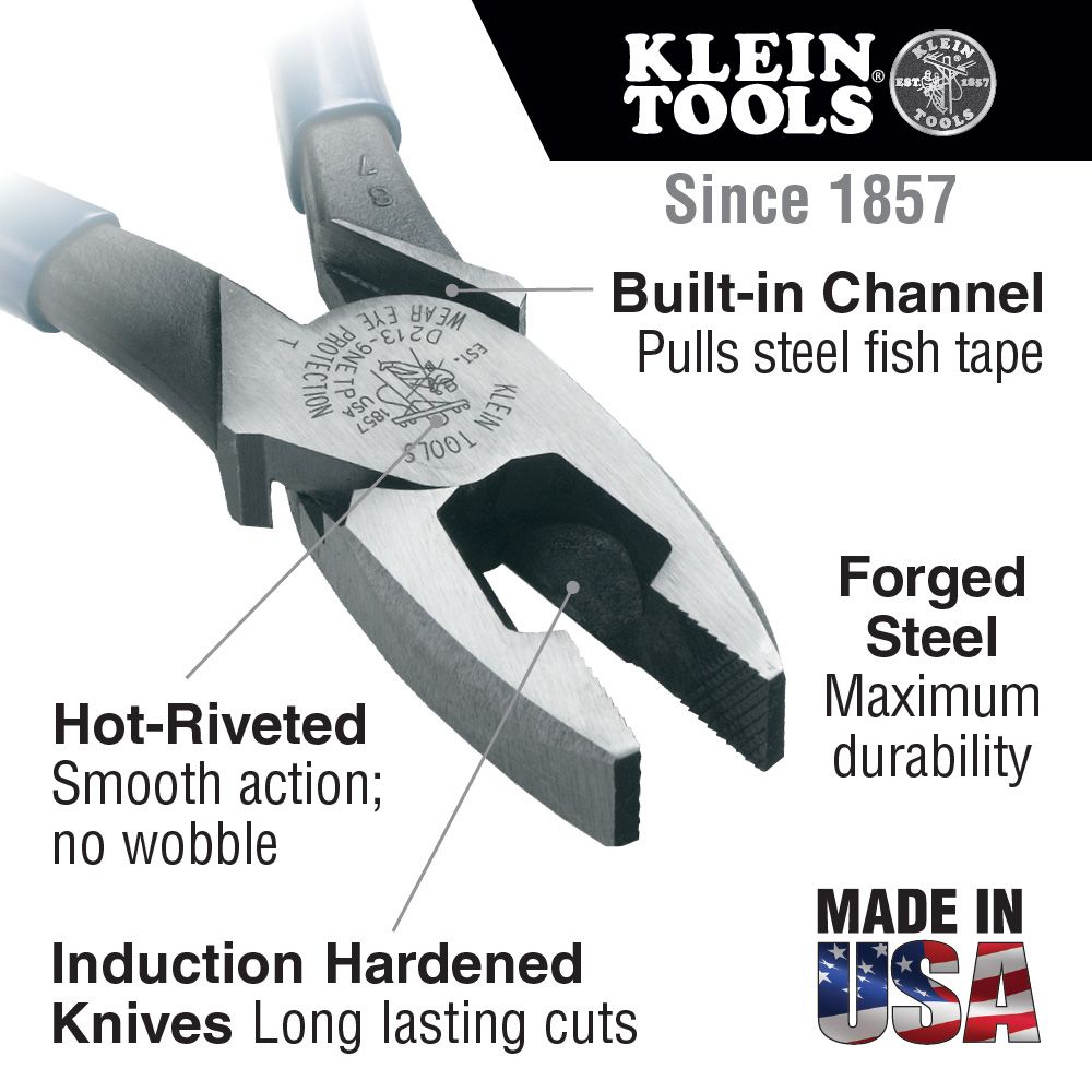 Klein Tools Lineman's Fish Tape Pulling Pliers from Columbia Safety