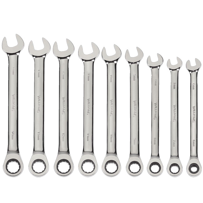 Snap On Williams 9 Piece Metric Combination Ratcheting Wrench Set from Columbia Safety