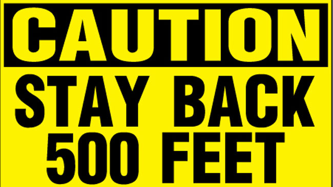 Safehouse Signs "Stay Back 500 Feet" Decal from Columbia Safety