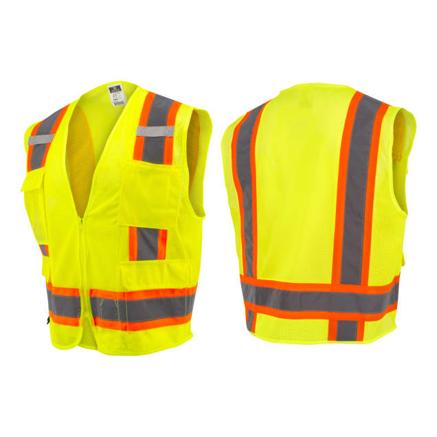 Radians SV6 Two Tone Surveyor Type R Class 2 Mesh Safety Vest Hi-Vis Green from Columbia Safety