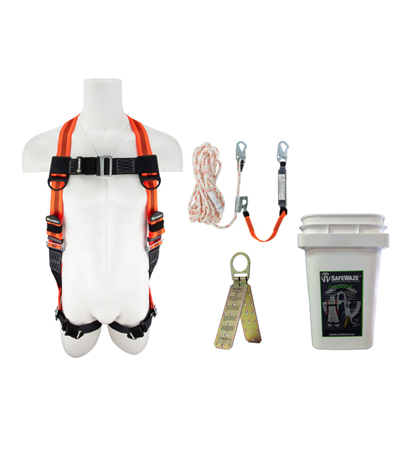 SafeWaze Roofer's Fall Protection Compliance Kit Bucket from Columbia Safety