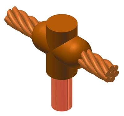 Cadweld GTC-161T Through Cable to Top of Ground Rod from Columbia Safety