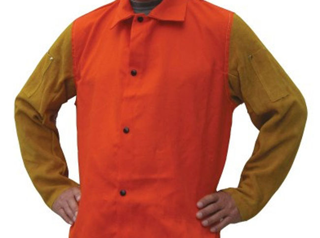 Tillman Orange Jacket with Leather Sleeves from Columbia Safety