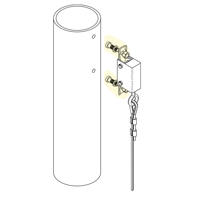 Tuf Tug Monopole Cable Safe-Climb Head Adapter Retrofit Bracket with Blind Bolt Attachment  from Columbia Safety