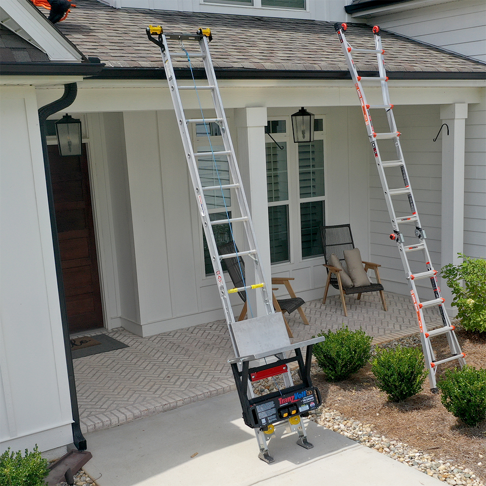 Tie Down TranzVolt Laddervador Collapsible Roofing Platform from Columbia Safety