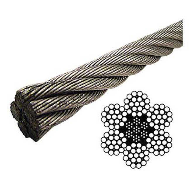 US Cargo Control 20 Foot 6X19 Galvanized IWRC Wire Rope Guy Stranded from Columbia Safety