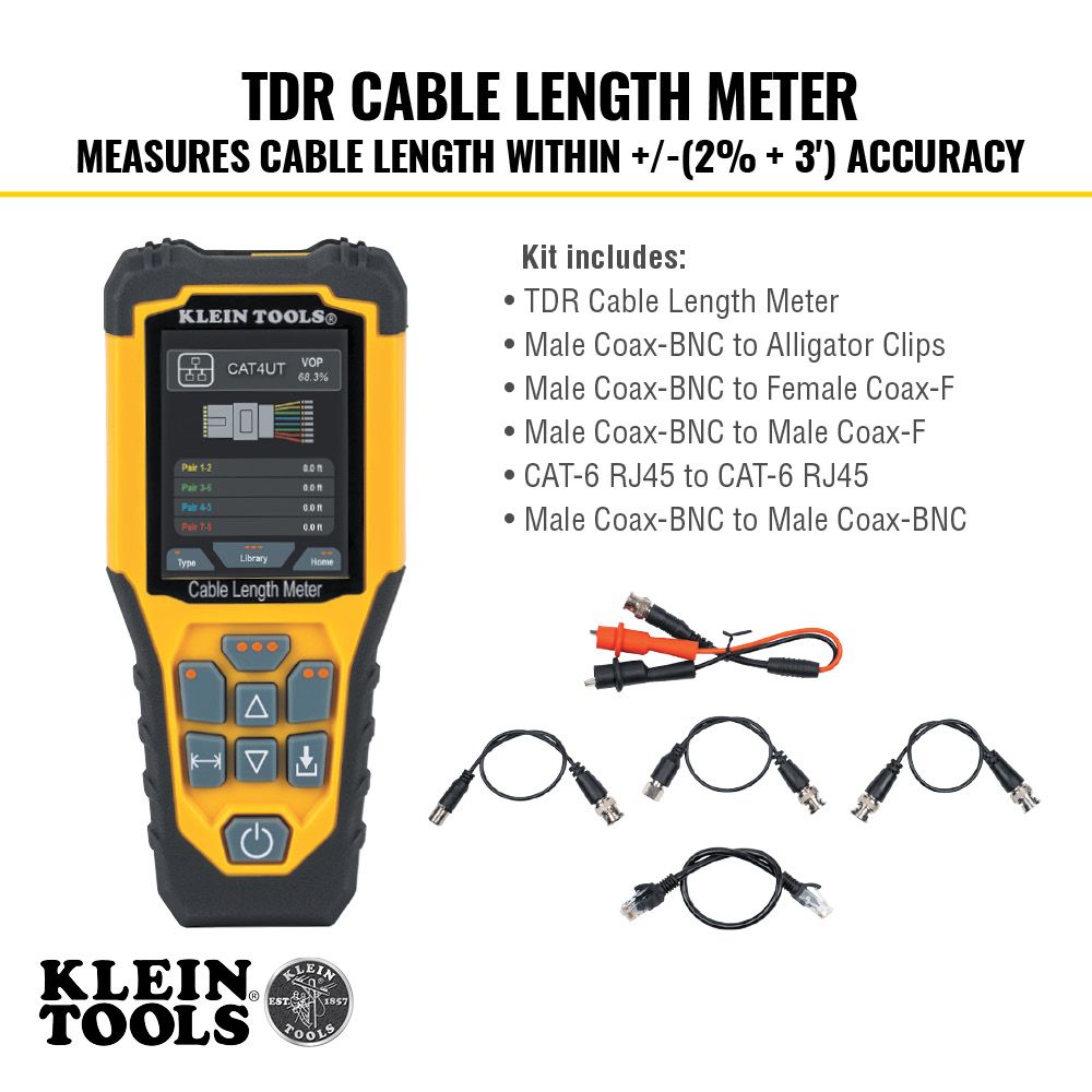 Klein Tools 501-915 TDR Cable Length Meter from Columbia Safety