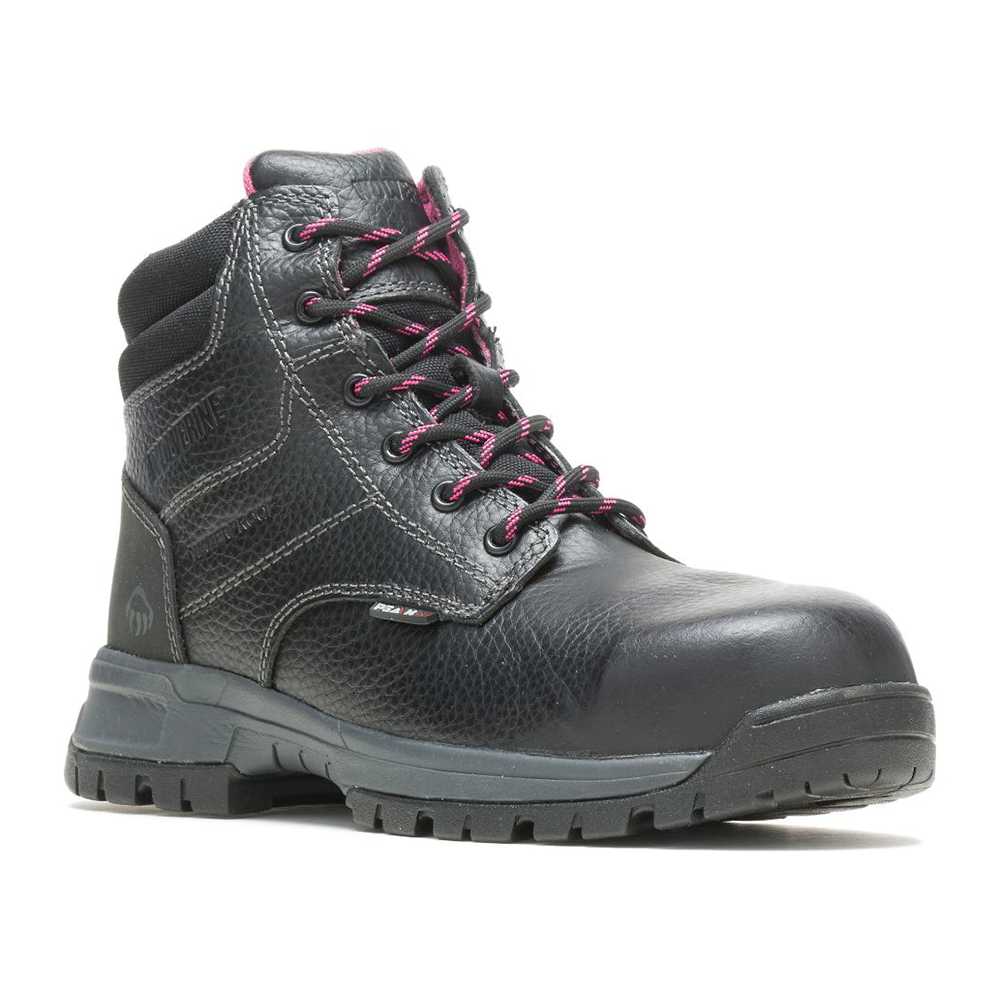 Wolverine Women's Piper Waterproof 6 Inch Work Boots with Composite Toe (Black) from Columbia Safety