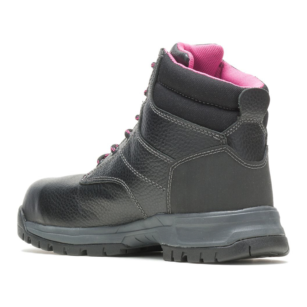 Wolverine Women's Piper Waterproof 6 Inch Work Boots with Composite Toe (Black) from Columbia Safety