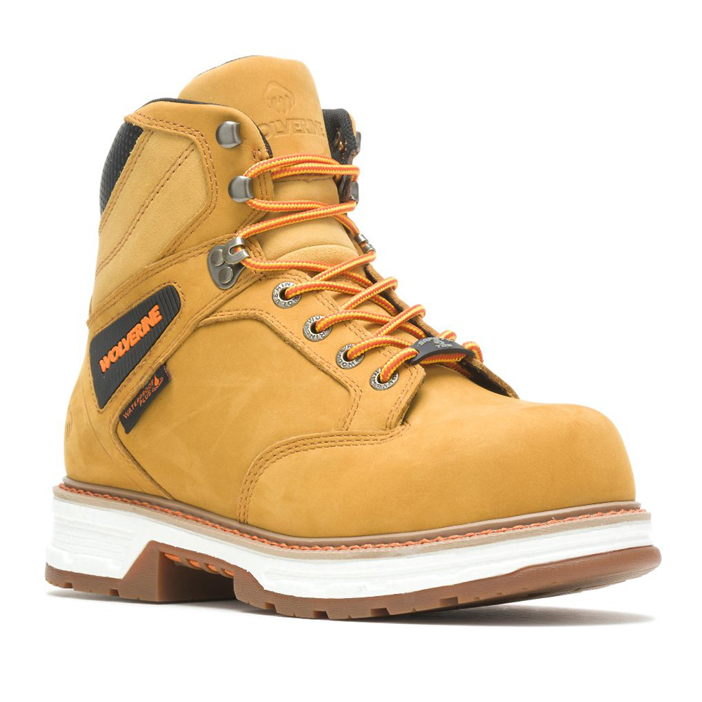 Wolverine Men's Hellcat UltraSpring 6-Inch CarbonMAX Composite Toe Work Boots (Wheat/Tan) from Columbia Safety