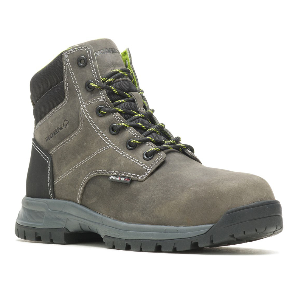 Wolverine Women's Piper 6-Inch Work Boots with Composite Toe (Charcoal Grey/Grey) from Columbia Safety