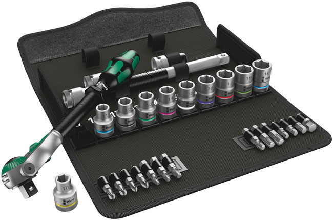 Wera Tools 8100 SC 6 Zyklop Speed Ratchet Set, 1/2 Inch Drive, Metric, 28 Pieces from Columbia Safety