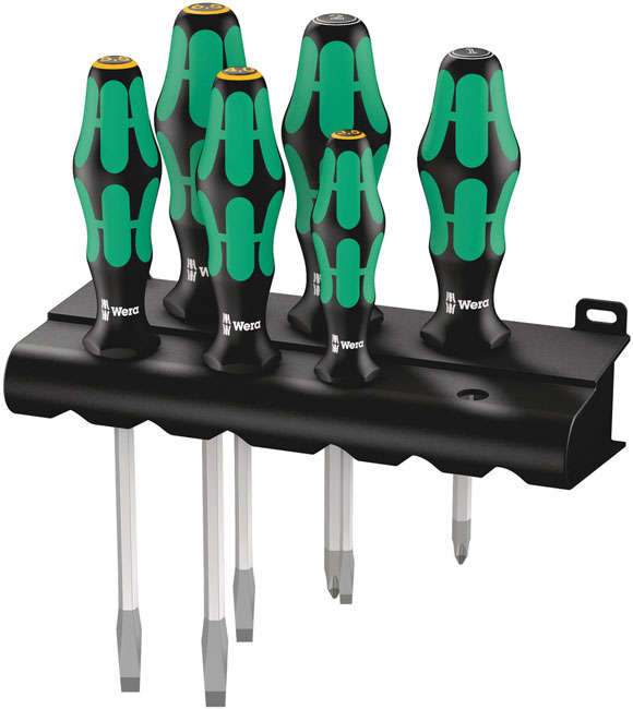 334/355 SK/6 Screwdriver Set Kraftform Plus Lasertip and Rack, 6 Pieces from Columbia Safety