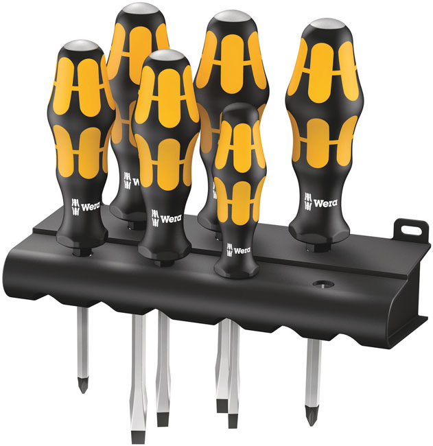 Wera Tools 932/6 Screwdriver Set Kraftform:Chiseldriver/Rack,6 Pieces from Columbia Safety