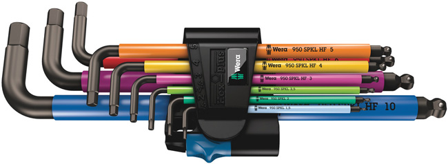 Wera Tools 950/9 Hex-Plus Multicolour HF 1 L-Key Metric 9 Piece Set from Columbia Safety