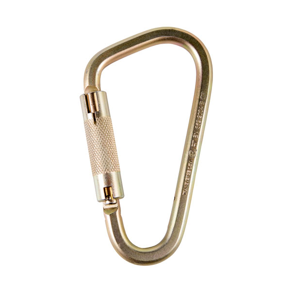 thumbnail image 2 of Outdoor Sports 25KN O-Shaped Steel Screw Lock Carabiner Clip For Climbing Hiking 2 of 14