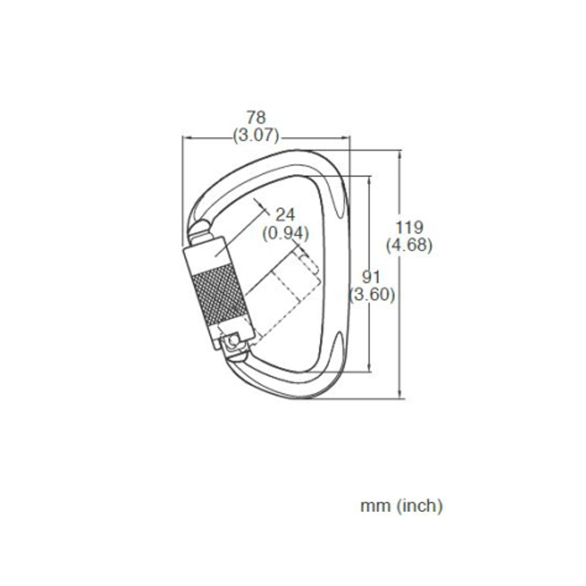 WestFall Pro 7442 4-3/4 x 3 Inch Aluminum Carabiner from Columbia Safety