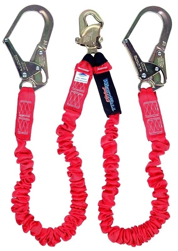 WestFall Pro Shock Absorbing Twin Leg Lanyard with Rebar Hooks from Columbia Safety