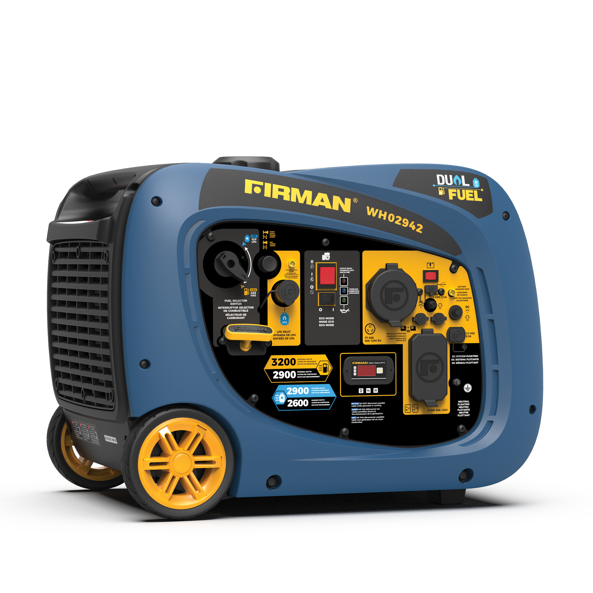 Firman 3200W Electric Start Dual Fuel Inverter Portable Generator  from Columbia Safety